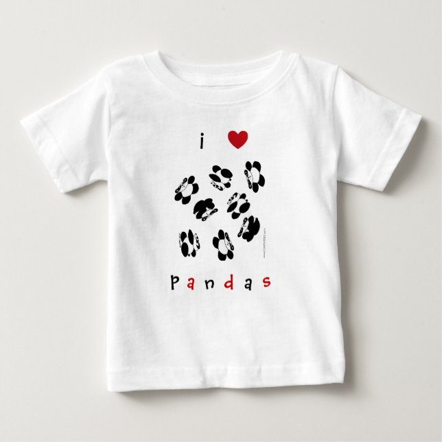 Camiseta De Bebé amo pandas (Anverso)