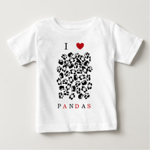 Camiseta De Bebé Amo pandas