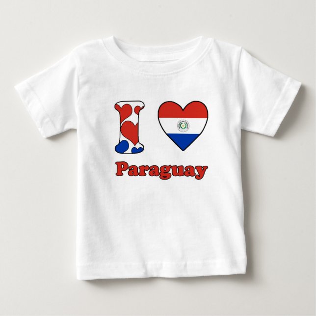 Camiseta De Bebé Amo Paraguay (Anverso)