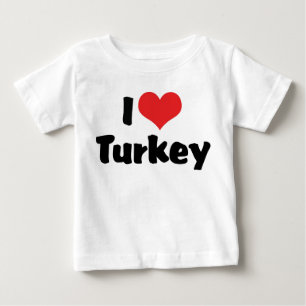 Camiseta De Bebé Amo Pavo de Corazón - Amante de la Comida de Acció