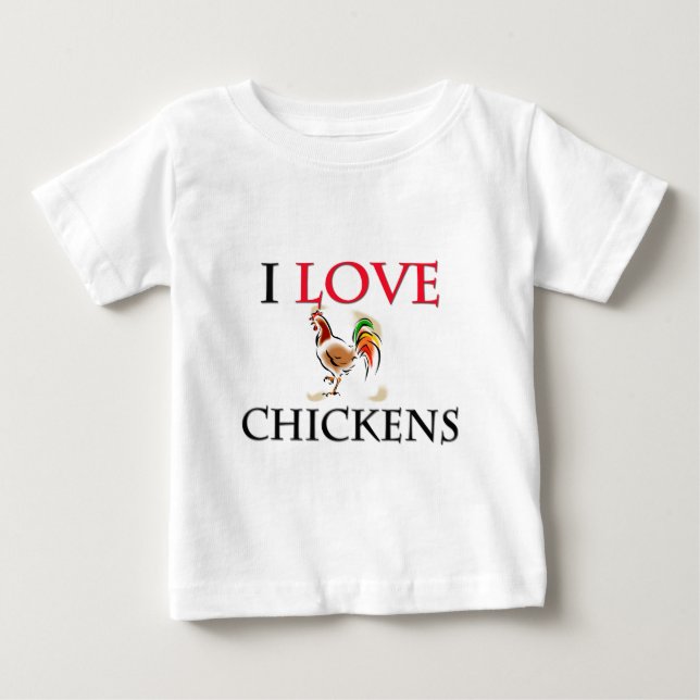 Camiseta De Bebé Amo pollos (Anverso)