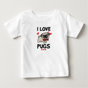 Camiseta De Bebé Amo Pugs Pug Lover