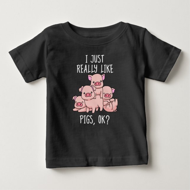 Camiseta De Bebé Amo Regalo de cerdo Mujeres Regalos de cerdo Swine (Anverso)