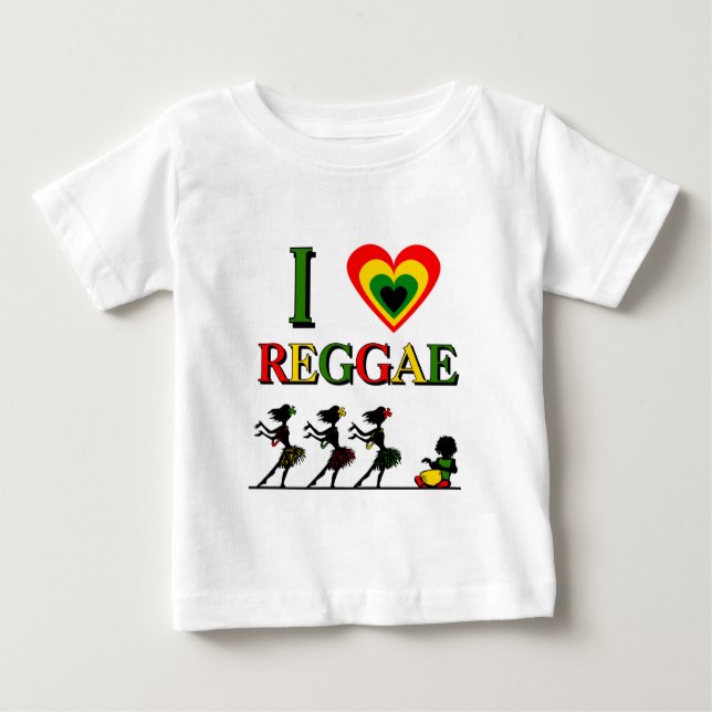 Camiseta De Bebé Amo reggae (Anverso)