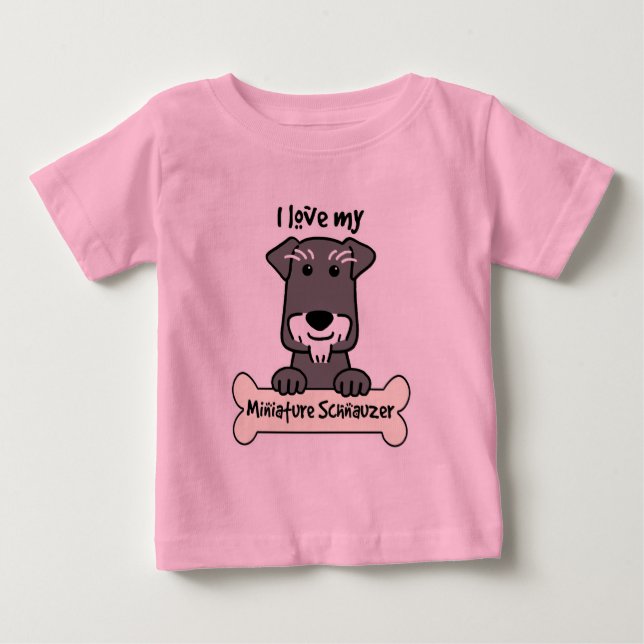 Camiseta De Bebé Amo Schnauzers miniatura (Anverso)