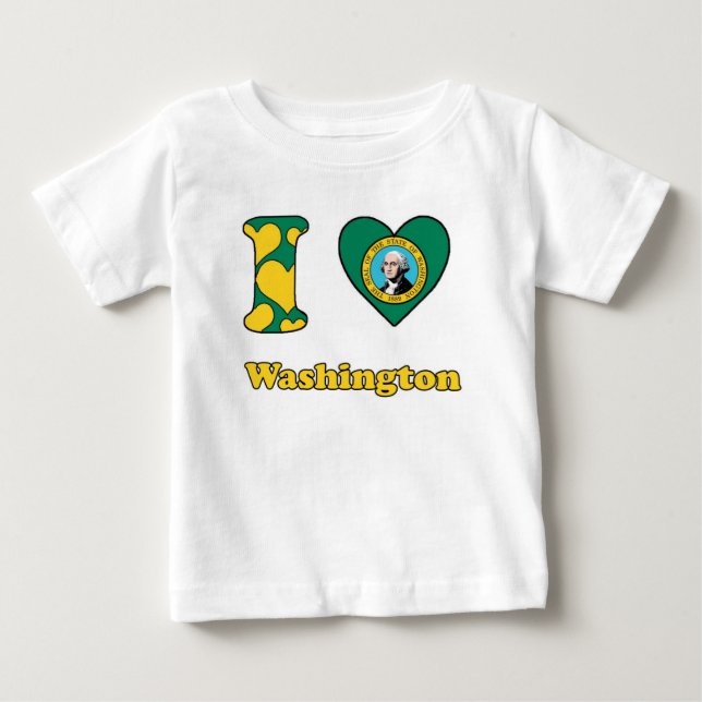 Camiseta De Bebé Amo Washington (Anverso)