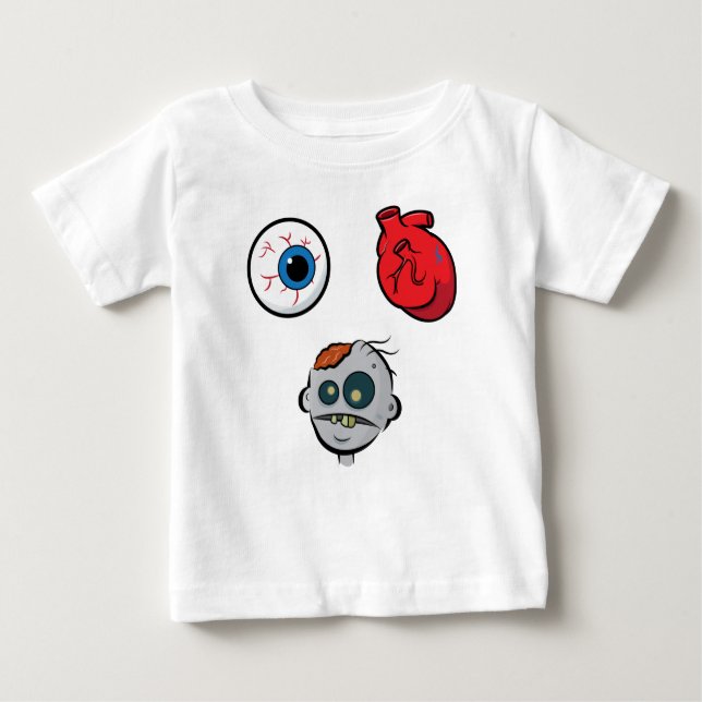 Camiseta De Bebé Amo Zombies Infantil Larga Manga (Anverso)