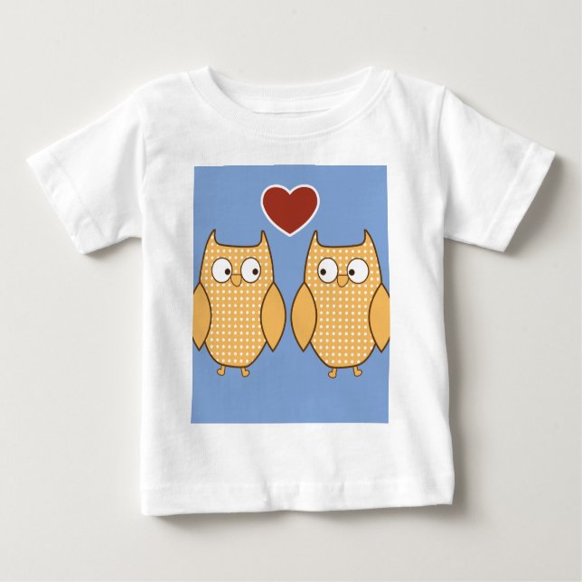 Camiseta De Bebé Amor al corazón de búho (Anverso)