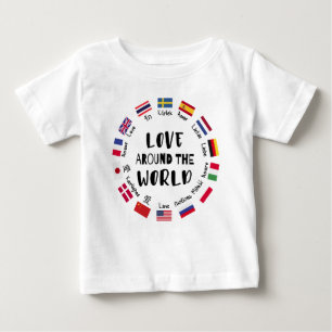 Camiseta De Bebé Amor alrededor de idiomas del mundo 