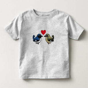 Camiseta De Bebé amor azul Negro-throated