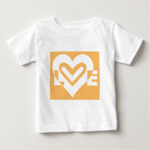 Camiseta De Bebé Amor blanco y Naranja