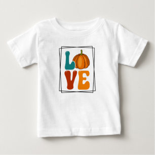 Camiseta De Bebé Amor, Calabaza Cae Otoño