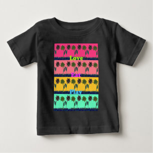 Camiseta De Bebé Amor Comer Jugar Arte Impreso