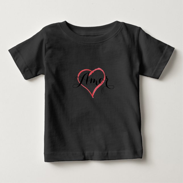 Camiseta De Bebé Amor con corazón - Personalizar (Anverso)