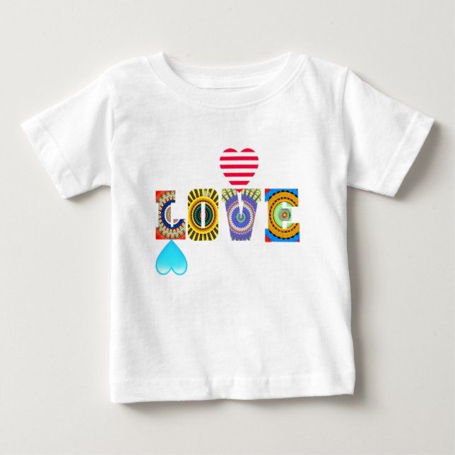 CAMISETA DE BEBÉ AMOR CON CORAZONES (Anverso)