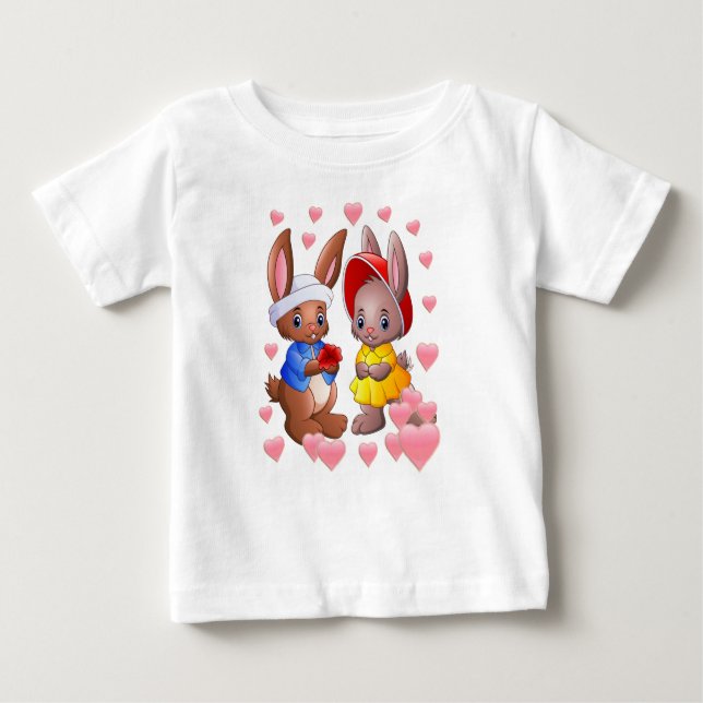 Camiseta De Bebé amor de conejito (Anverso)