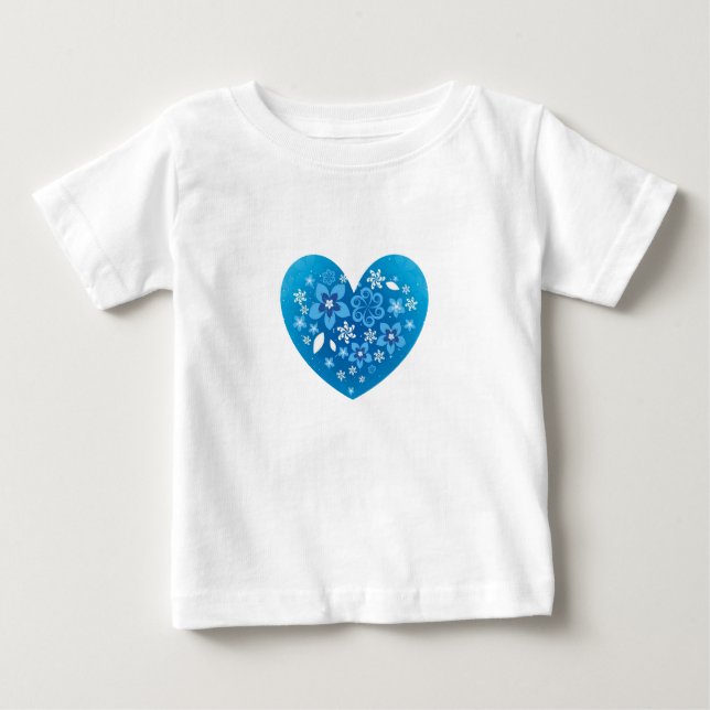 Camiseta De Bebé Amor de corazón azul (Anverso)