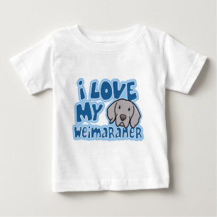 Camiseta De Bebé Amor de Kawaii I mi Weimaraner