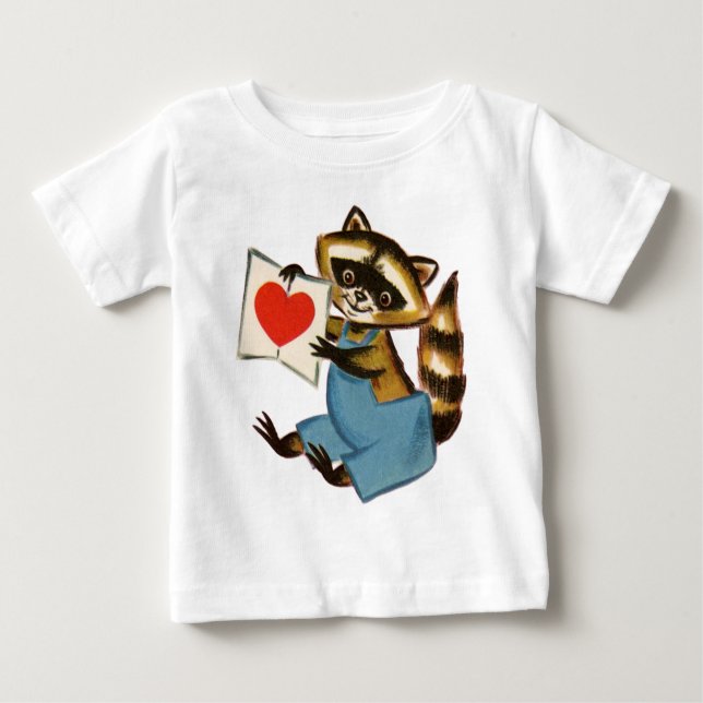 Camiseta De Bebé Amor de Mapache Vintage (Anverso)