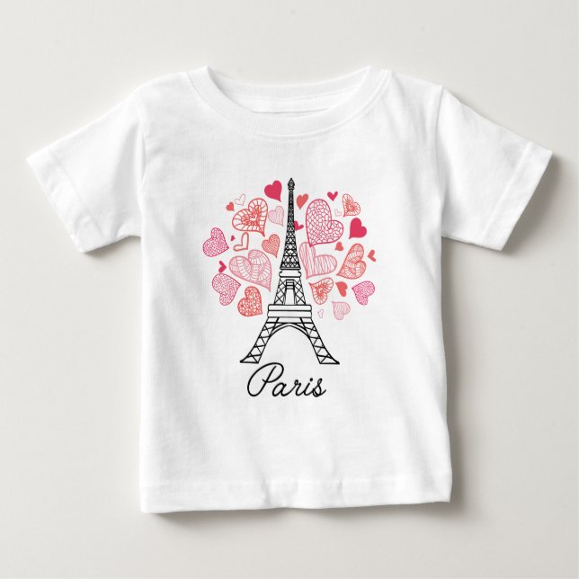 Camiseta De Bebé Amor de París, Francia (Anverso)
