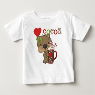 Camiseta De Bebé Amor del cacao del oso del chica