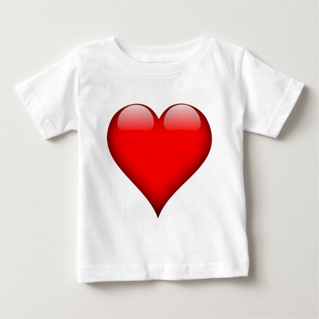 Camiseta De Bebé Amor del corazón rojo (Anverso)