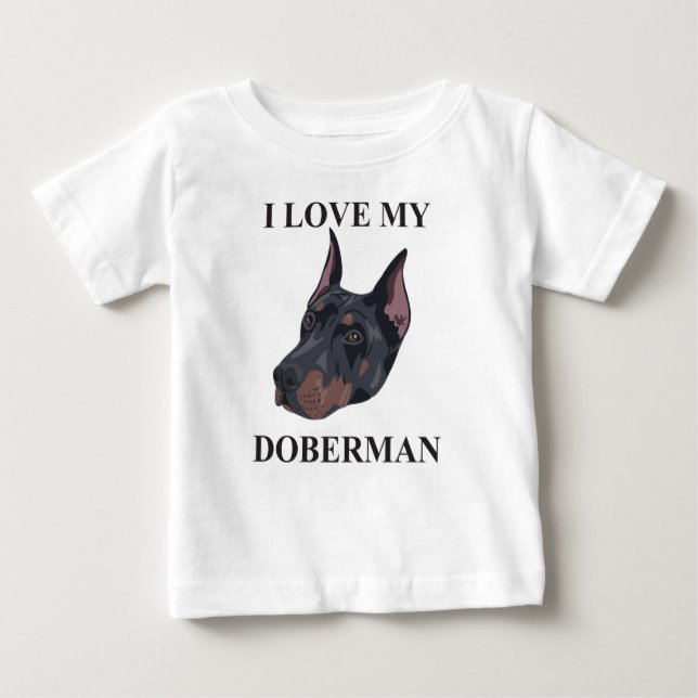 Camiseta De Bebé Amor del Doberman (Anverso)