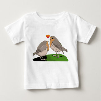 Camiseta De Bebé Amor del pájaro del redbreast del petirrojo