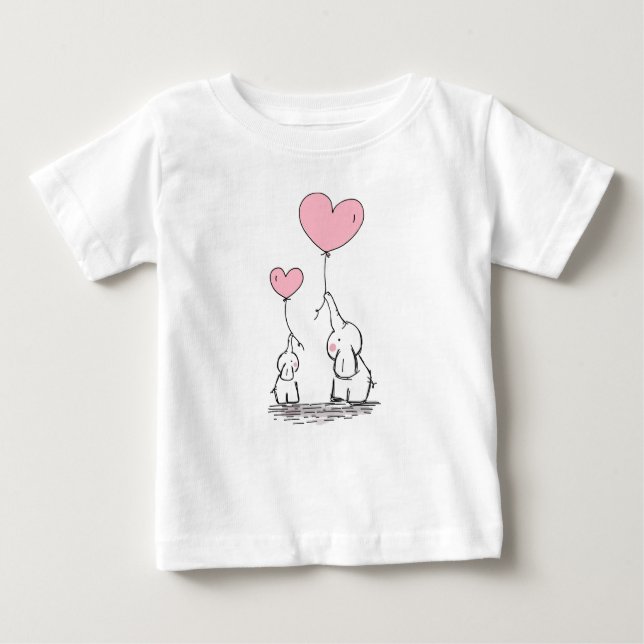 Camiseta De Bebé Amor elefante (Anverso)