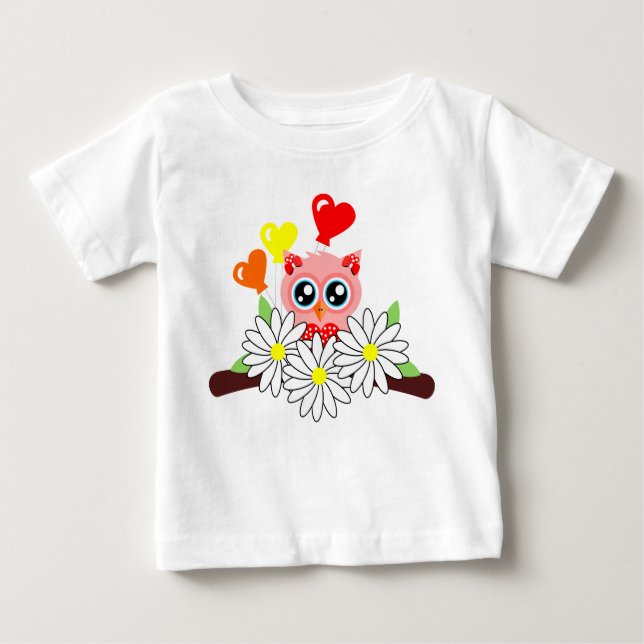 Camiseta De Bebé Amor em Forma de Coruja (Anverso)