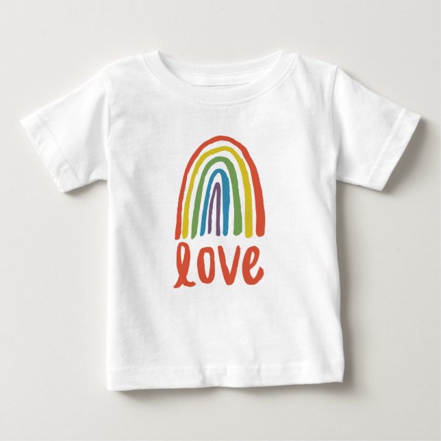 Camiseta De Bebé Amor en Arcoiris (Anverso)
