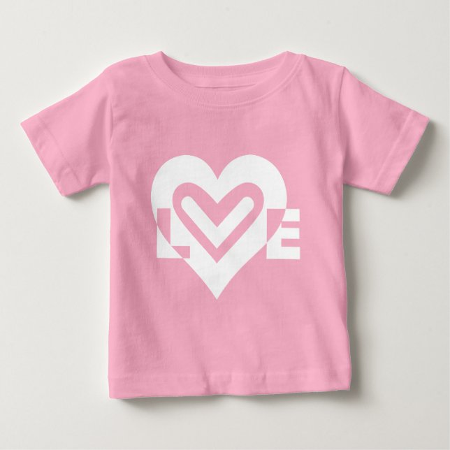Camiseta De Bebé Amor en Blanco (Anverso)