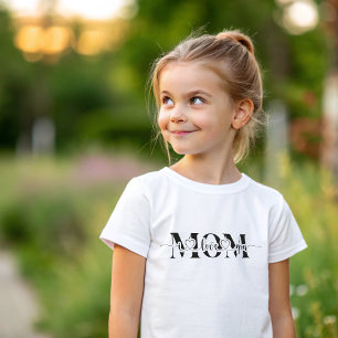 Camiseta De Bebé Amor en Blanco y Negro Te Amo Mamá Impresión