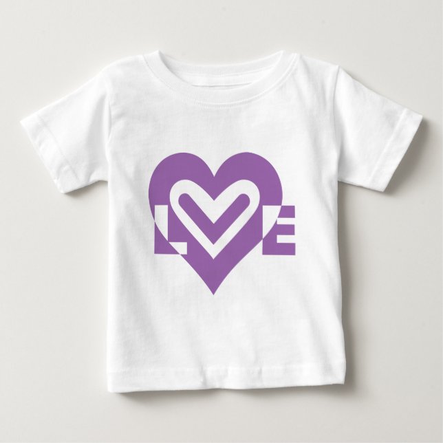 Camiseta De Bebé Amor en morado (Anverso)