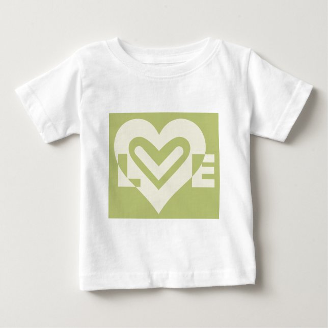 Camiseta De Bebé Amor en verde sabio (Anverso)