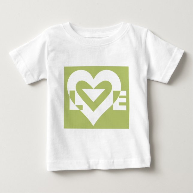 Camiseta De Bebé Amor en verde sabio (Anverso)
