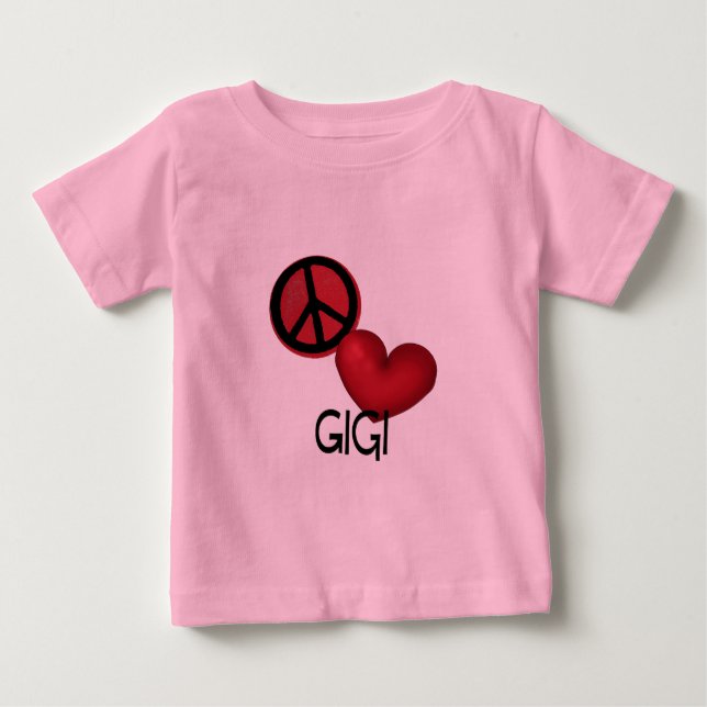 Camiseta De Bebé Amor Gigi de la paz (Anverso)