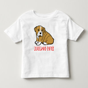 Camiseta De Bebé Amor Inglés Bulldog Caricatura Cachorro Perro Niño