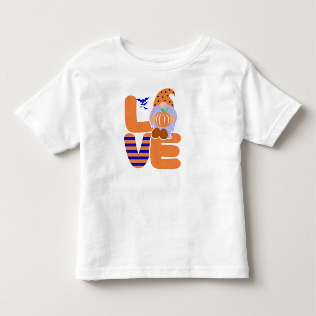 Camiseta De Bebé Amor lindo, calabaza Imprimir Halloween Gnomes Tod (Anverso)