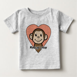 Camiseta De Bebé Amor lindo del mono de la sonrisa del clip art del