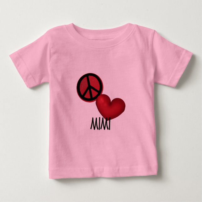Camiseta De Bebé Amor Mimi de la paz (Anverso)