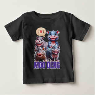 Camiseta De Bebé Amor moo Deng Thai divertido bebé hippo