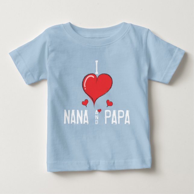 Camiseta De Bebé Amor NANA del bebé I y PAPÁ (Anverso)