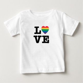Camiseta De Bebé Amor palabras de corazón arcoiris