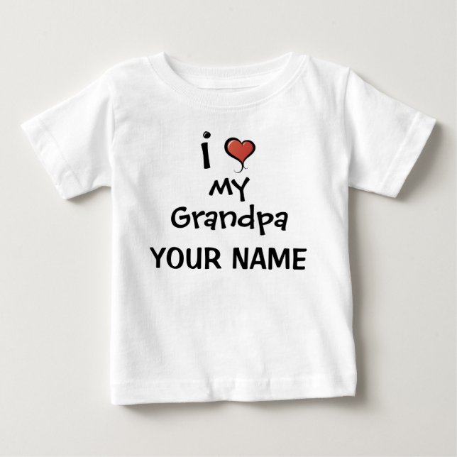 Camiseta De Bebé Amor personalizado del abuelo (Anverso)