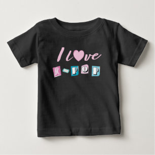Camiseta De Bebé Amor por el K-pop música coreana fan black pink bl