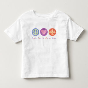 Camiseta De Bebé Amor por la paz y Mardi Gras