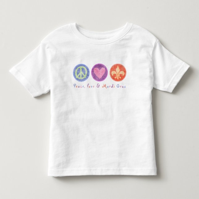 Camiseta De Bebé Amor por la paz y Mardi Gras (Anverso)