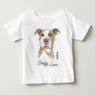 Camiseta De Bebé Amor Staffy - Protección Zani Mo
