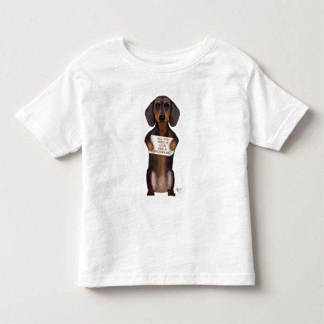 Camiseta De Bebé Amor y Dachshund (Anverso)